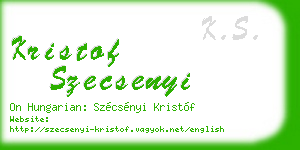 kristof szecsenyi business card
